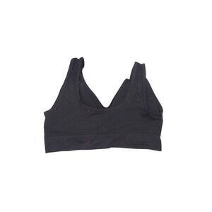 Genie Bra Black Seamless Comfort V Neck Sports Bra Medium Nylon Spandex